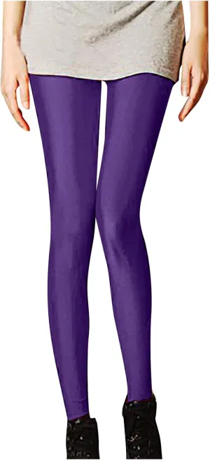 tuduoms Active Wear Compression Leggings Women's Sexy Trendy Neon Stretched Sports Tights High Waist Cropped Yoga Trousers