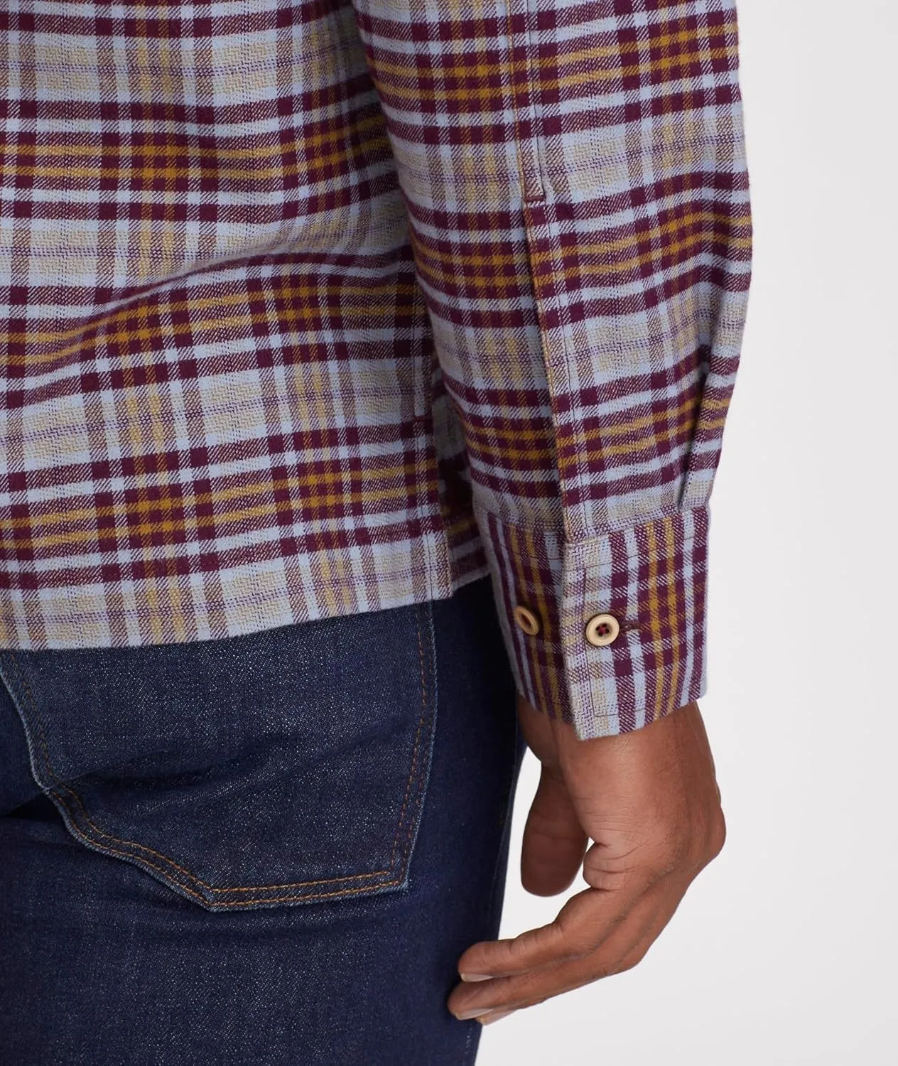 UNTUCKit Flannel Verona Shirt - Untucked Shirt for Men, Long Sleeve, Blue Check, Regular Fit