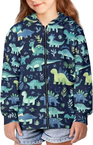 Upetstory Girls Boys Fashion Hoodies Sweatshirts Full Zip Up for Kids Clothing