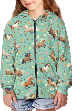 Upetstory Girls Boys Fashion Hoodies Sweatshirts Full Zip Up for Kids Clothing