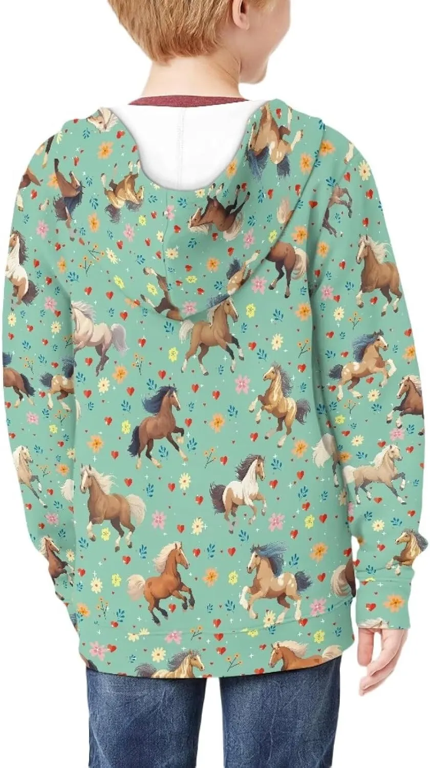 Upetstory Girls Boys Fashion Hoodies Sweatshirts Full Zip Up for Kids Clothing