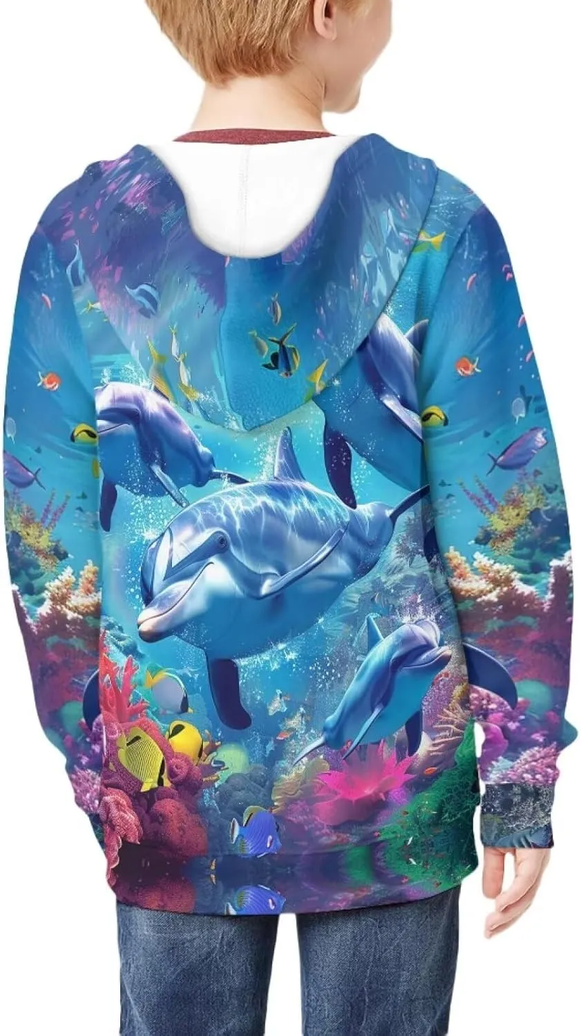 Upetstory Girls Boys Fashion Hoodies Sweatshirts Full Zip Up for Kids Clothing