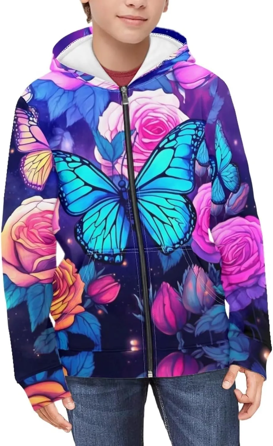 Upetstory Girls Boys Fashion Hoodies Sweatshirts Full Zip Up for Kids Clothing