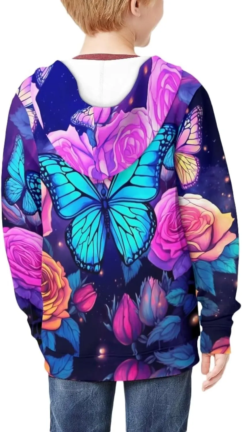 Upetstory Girls Boys Fashion Hoodies Sweatshirts Full Zip Up for Kids Clothing