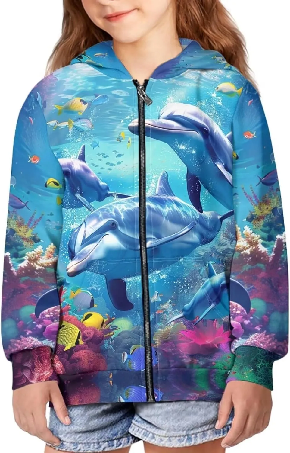 Upetstory Girls Boys Fashion Hoodies Sweatshirts Full Zip Up for Kids Clothing