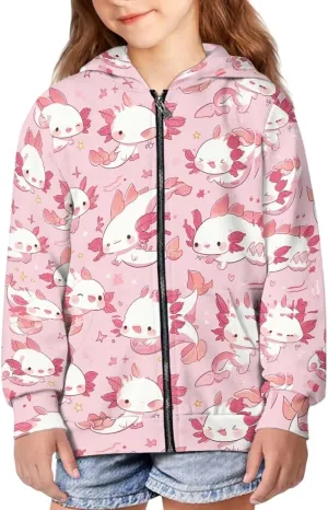 Upetstory Girls Boys Fashion Hoodies Sweatshirts Full Zip Up for Kids Clothing