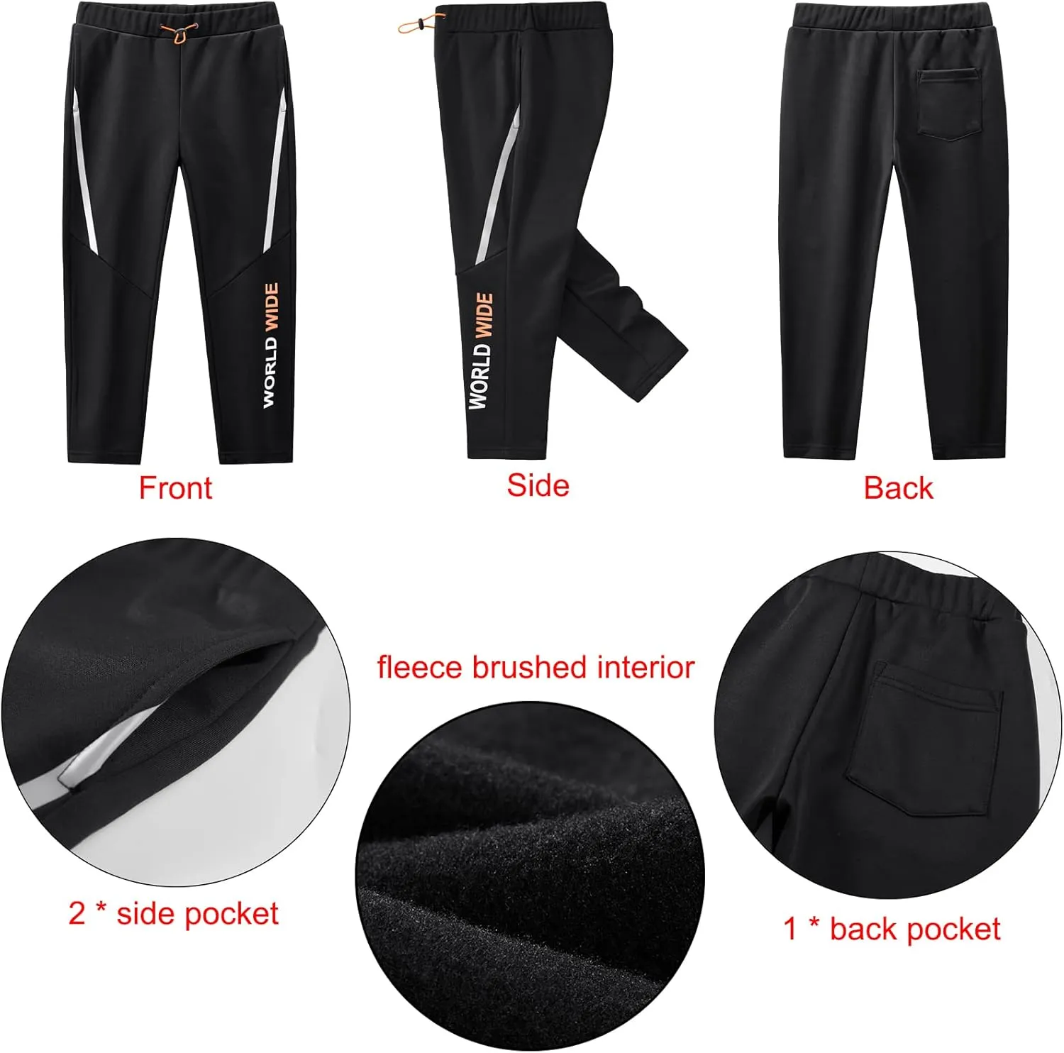 W JIANWANG Boys' Activewear Kids Clothing Sets Full Zip Fleece Brush Tracksuits Active Jackets and Pants 2 Piece 2-8 Years