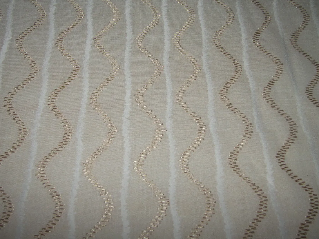 White cotton metallic jacquard fabric 44'' by the yard [11144]
