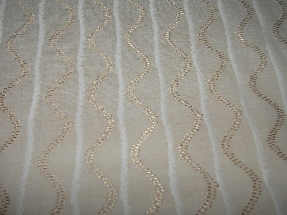 White cotton metallic jacquard fabric 44'' by the yard [11144]
