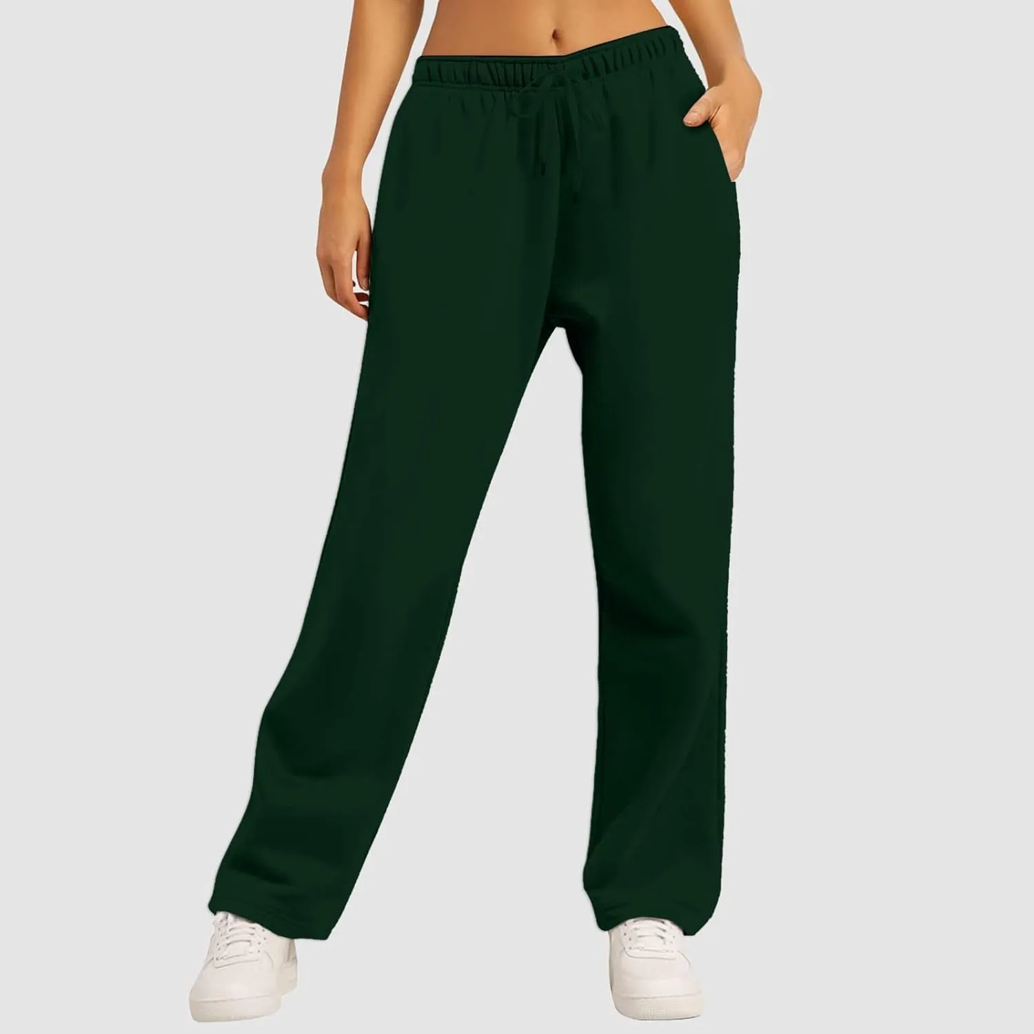 Wide Leg Sweatpants Women Petite Sweatpants for Women Elastic High Waisted Drawstring Loose Pants with Pockets