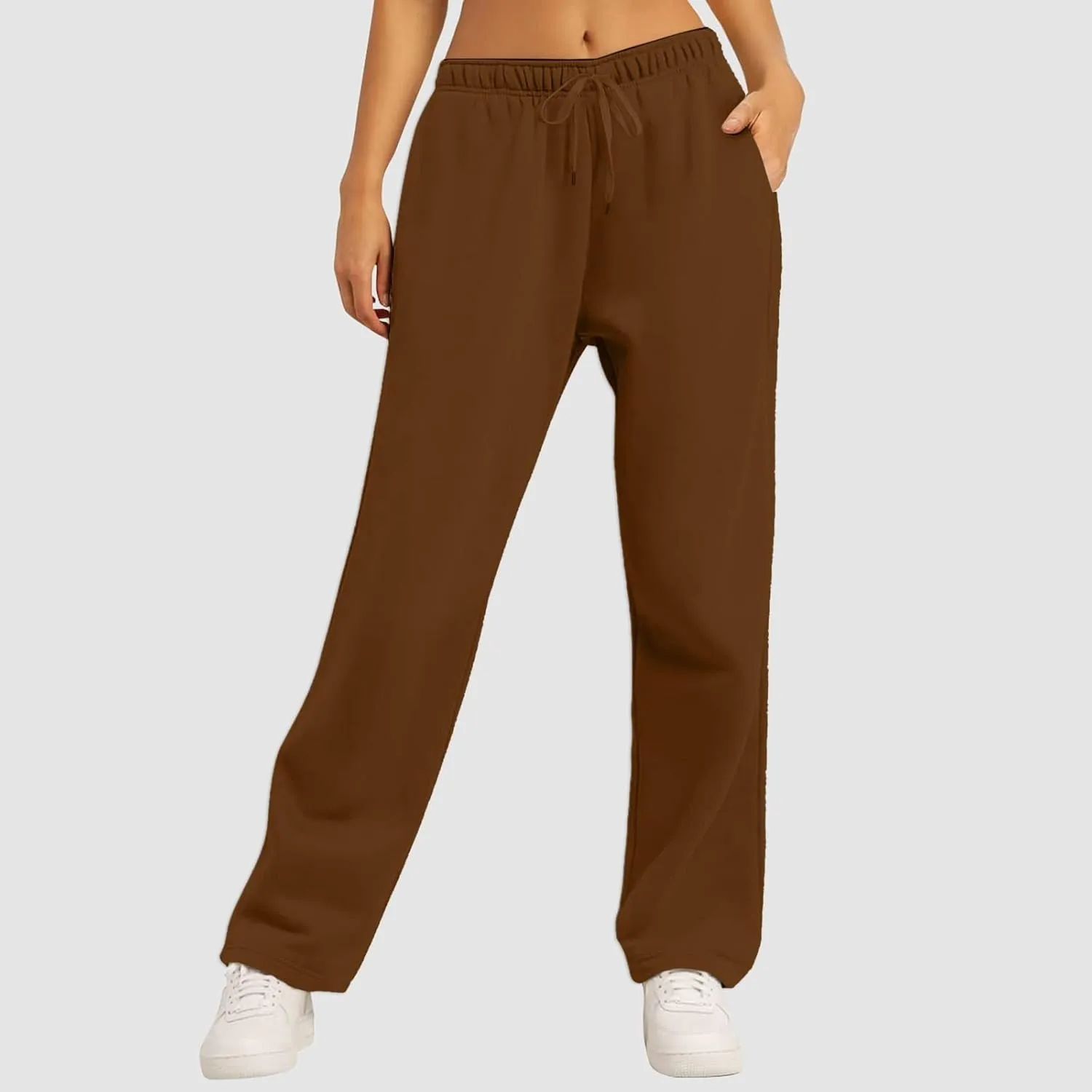 Wide Leg Sweatpants Women Petite Sweatpants for Women Elastic High Waisted Drawstring Loose Pants with Pockets