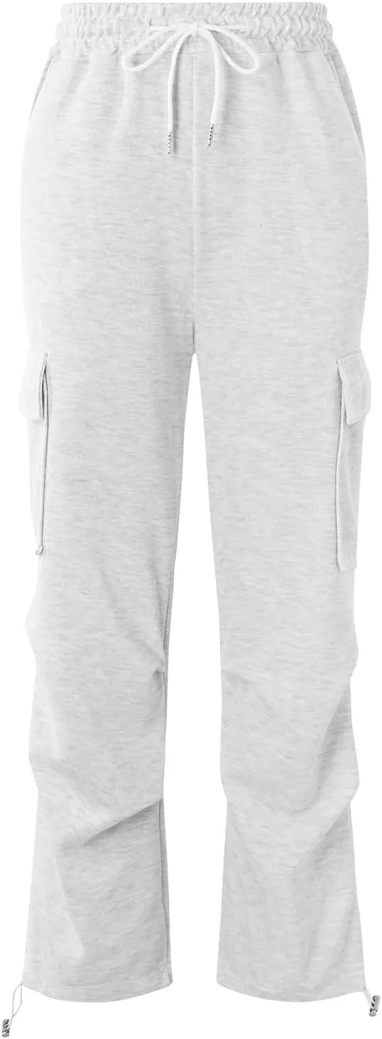 Wide Leg Sweatpants Women Womens Cargo Sweatpants Wide Leg Fleece Lined Y2k Pants Fall Winter Baggy Joggers with Pockets
