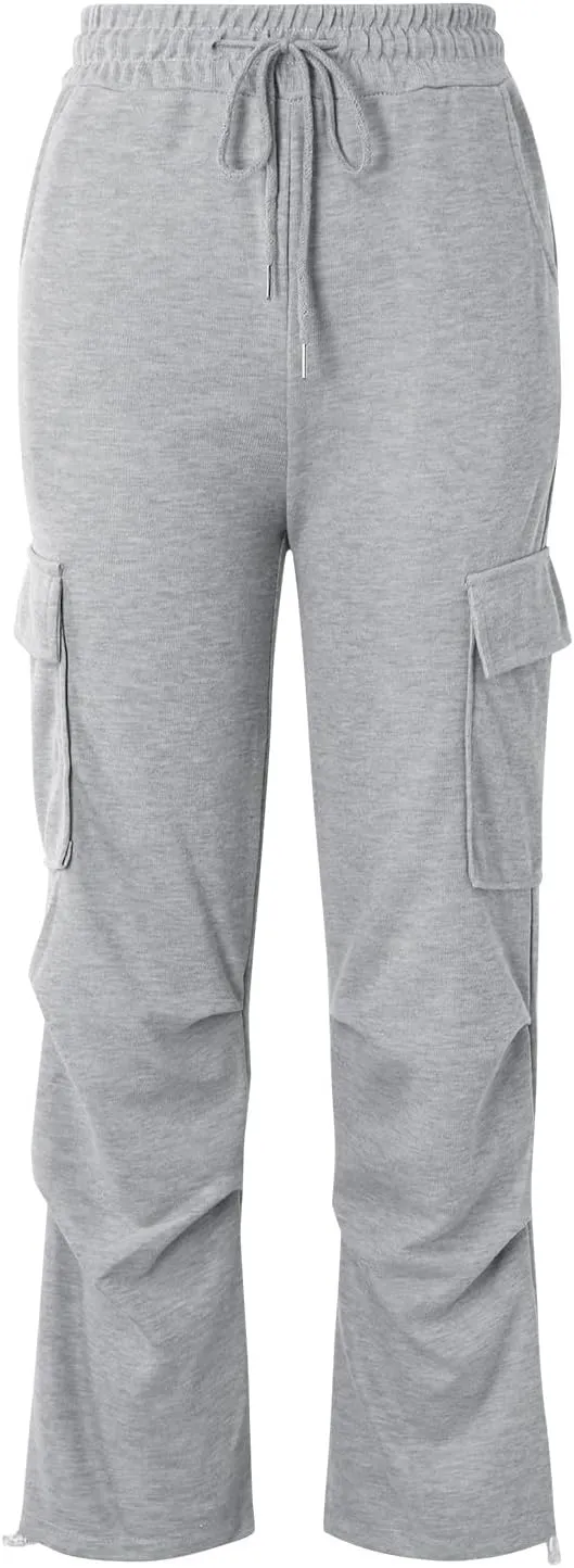 Wide Leg Sweatpants Women Womens Cargo Sweatpants Wide Leg Fleece Lined Y2k Pants Fall Winter Baggy Joggers with Pockets