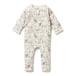 WILSON & FRENCHY Tribal Woods Organic Zipsuit with Feet