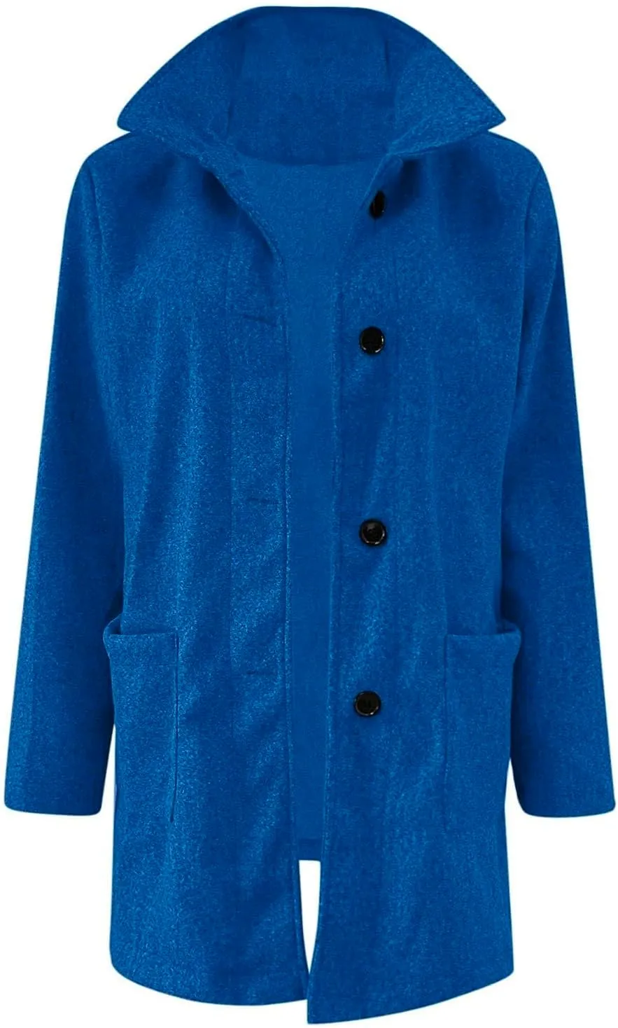 Winter Long Pea Coats for Women Wool Blend Stand Collar Single Breasted Blazer Jacket 2025 Casual Peacoat Overcoat