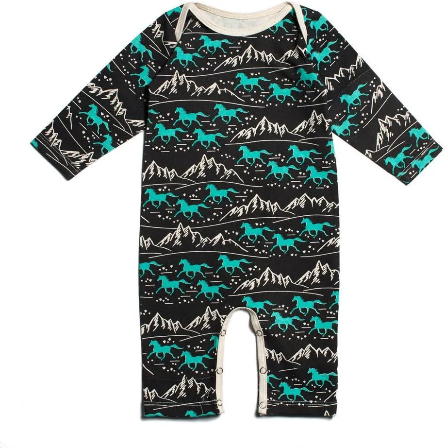 Winter Water Factory Long Sleeve Organic Cotton Romper Coverall, Boys, Girls, Unisex Baby