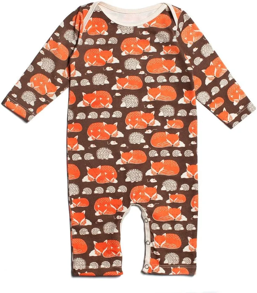 Winter Water Factory Long Sleeve Organic Cotton Romper Coverall, Boys, Girls, Unisex Baby