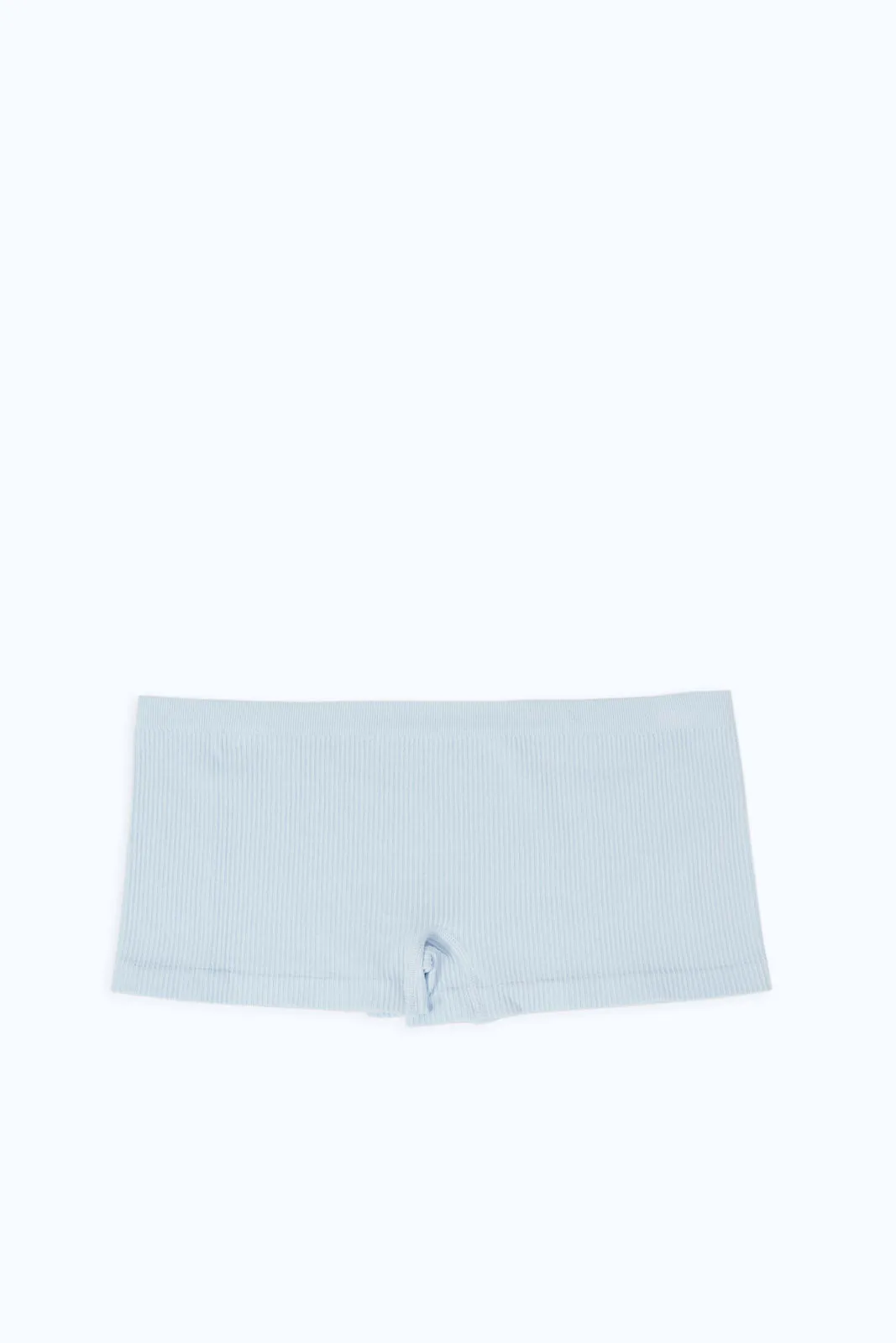 Women Blue Ribbed Boy Leg Brief