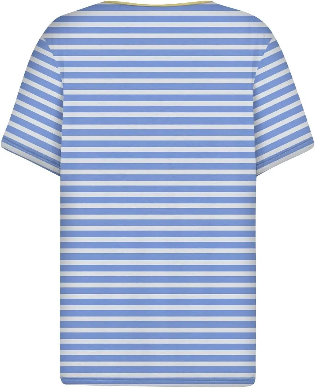 Women Striped Henley T Shirts Button V Neck Casual Summer Tops Comfy Fitted Tunics Short Sleeve Blouses 2025 New
