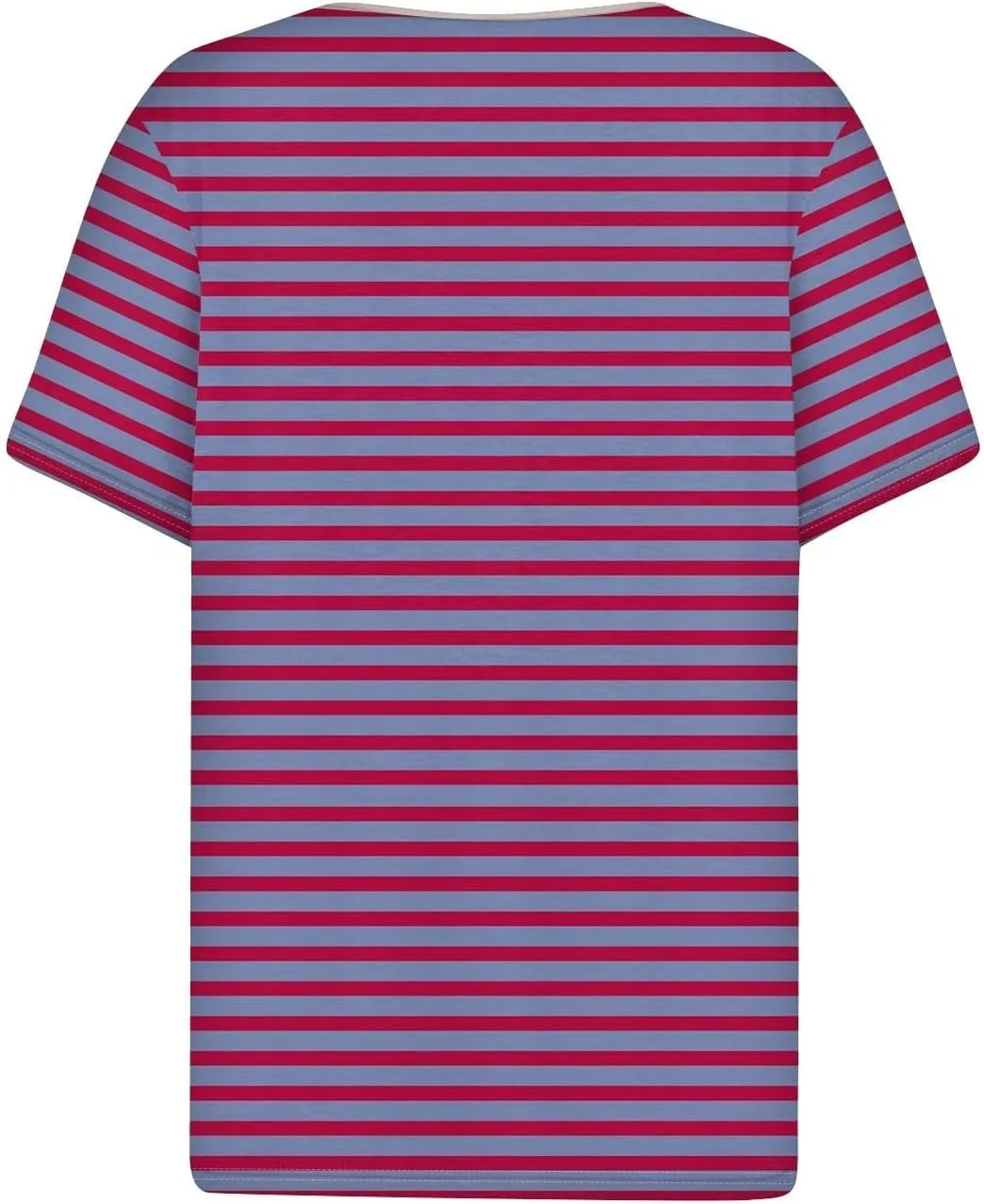 Women Striped Henley T Shirts Button V Neck Casual Summer Tops Comfy Fitted Tunics Short Sleeve Blouses 2025 New
