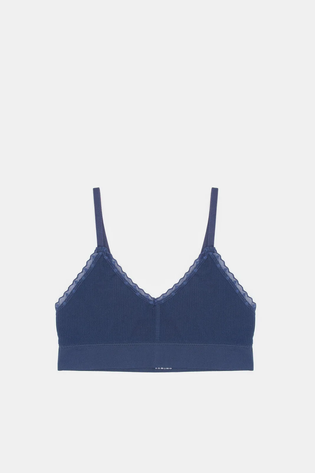Women White And Navy Non-Padded Bra Set (Pack Of 2)