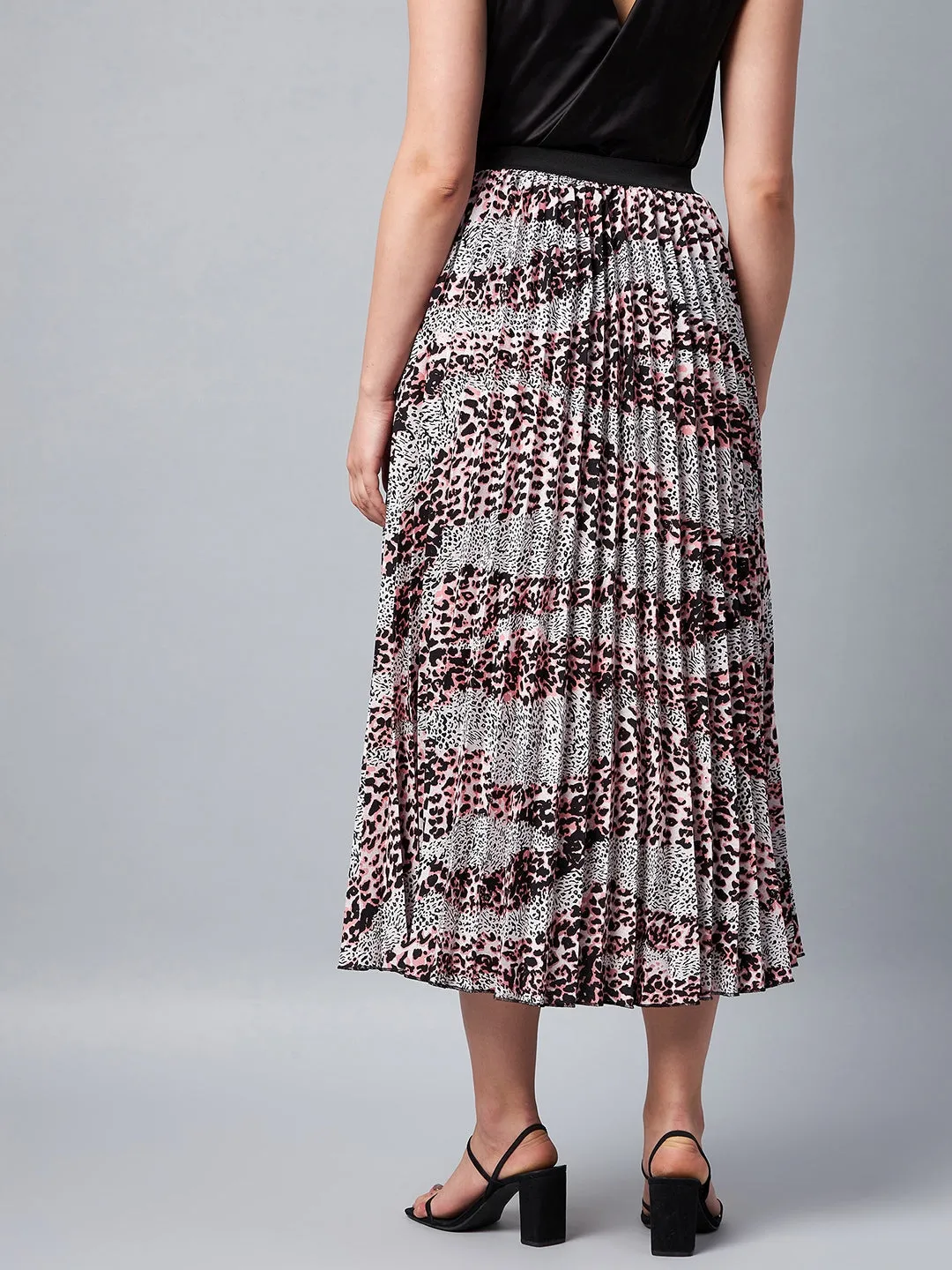 Women's Animal Print Pleated Skirt - Stylestone
