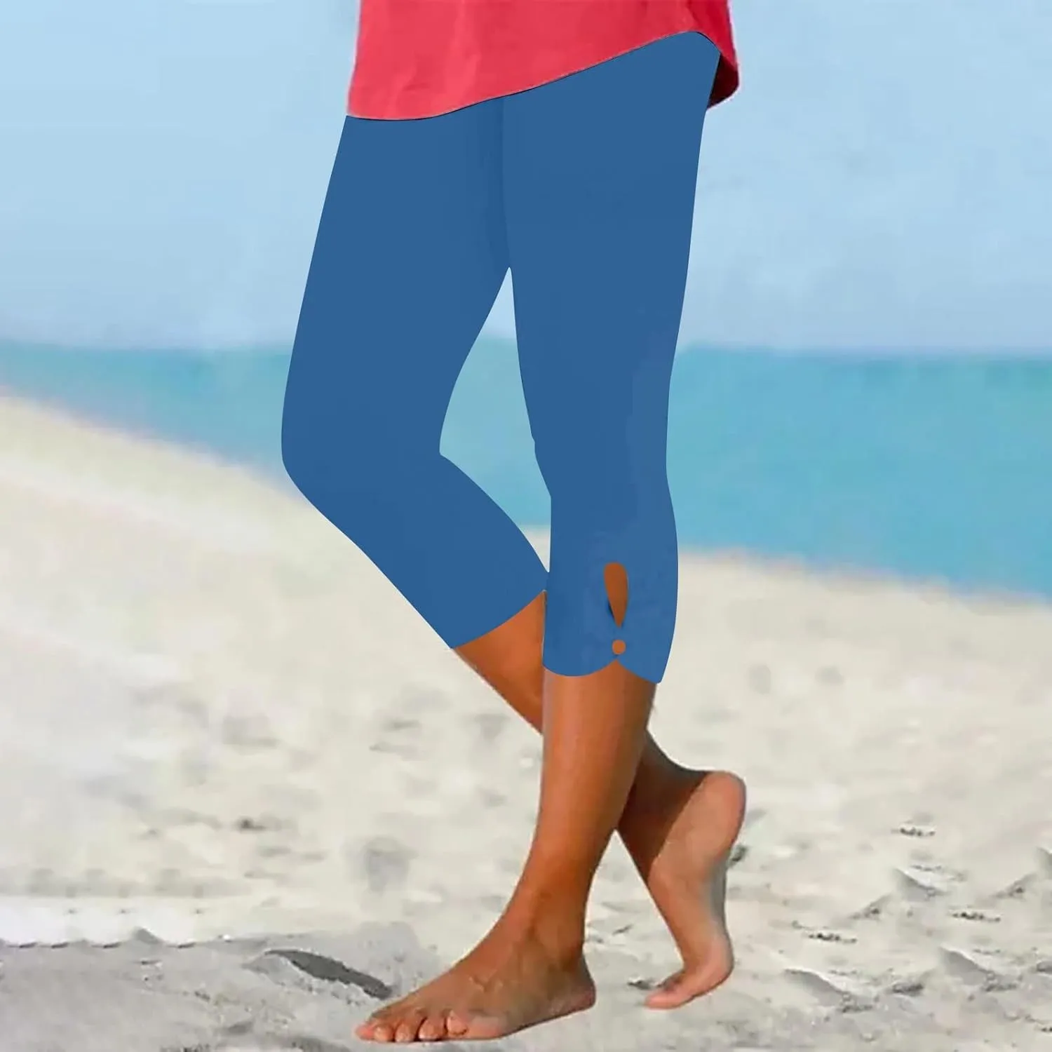 Womens Capris for Summer Dressy Cropped High Waist Yoga Pants Comfy Stretchy Leggings Workout Compression Pant