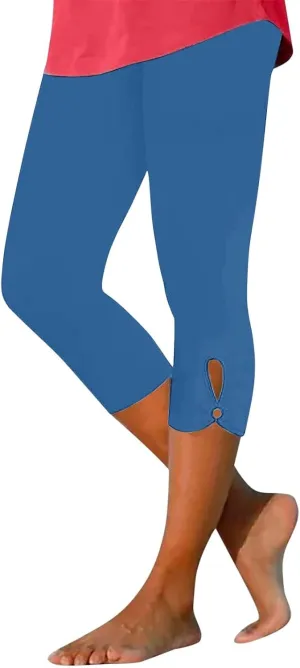 Womens Capris for Summer Dressy Cropped High Waist Yoga Pants Comfy Stretchy Leggings Workout Compression Pant