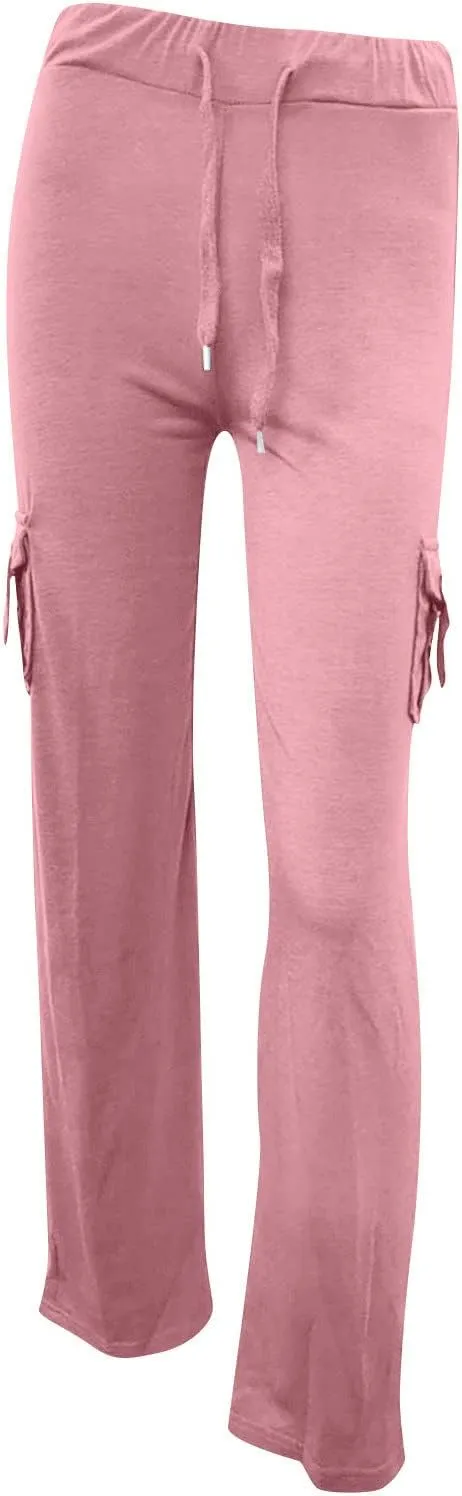 Womens Cargo Low Waisted Pants Drawstring Sweatpants Straight Wide Leg Trousers Baggy Casual Streetwear with Pockets