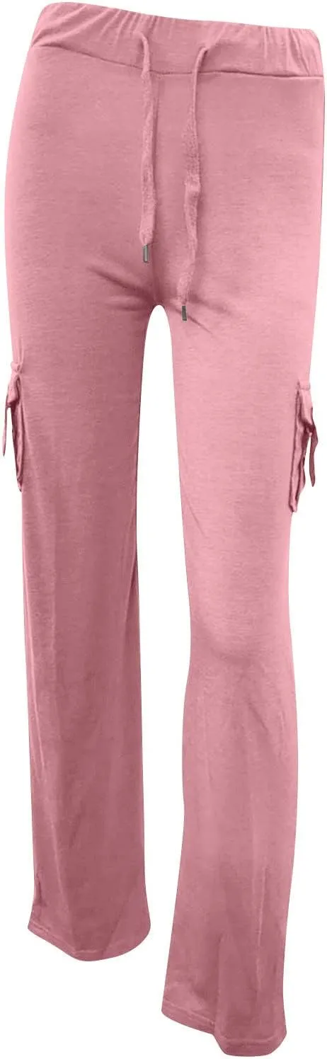 Womens Cargo Low Waisted Pants Drawstring Sweatpants Straight Wide Leg Trousers Baggy Casual Streetwear with Pockets