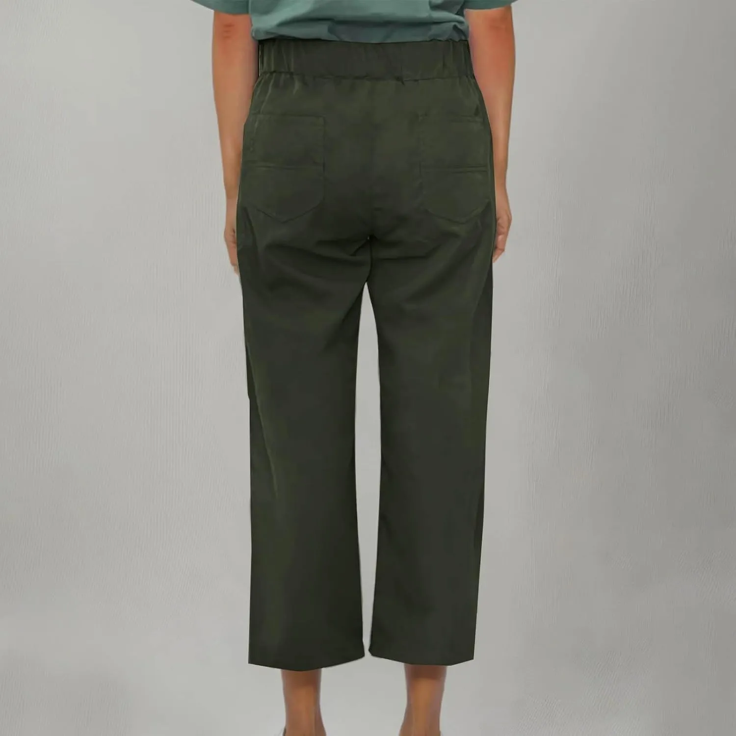 Women's High Waisted Pants Straight Leg Casual Trousers Slim Baggy Sweatpants Solid Color Slacks Trendy Work Pants