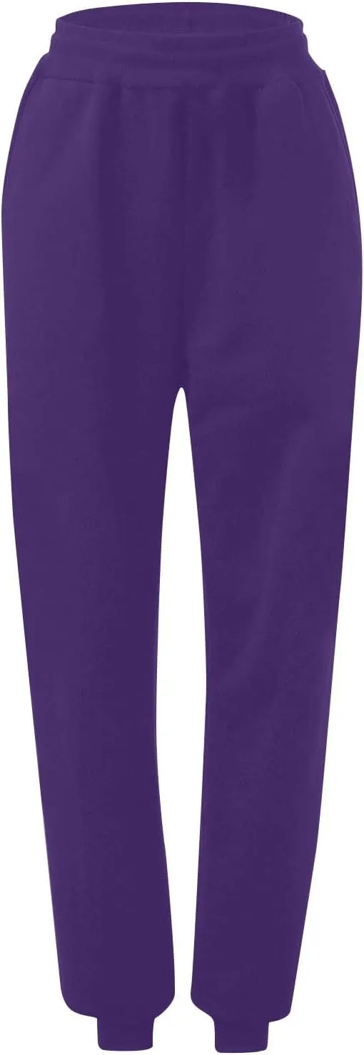 Womens High Waisted Sweatpants with Pockets 2024 Fall Y2k Jogger Pants Baggy Lounge Trousers Cinch Bottom Sweatpants