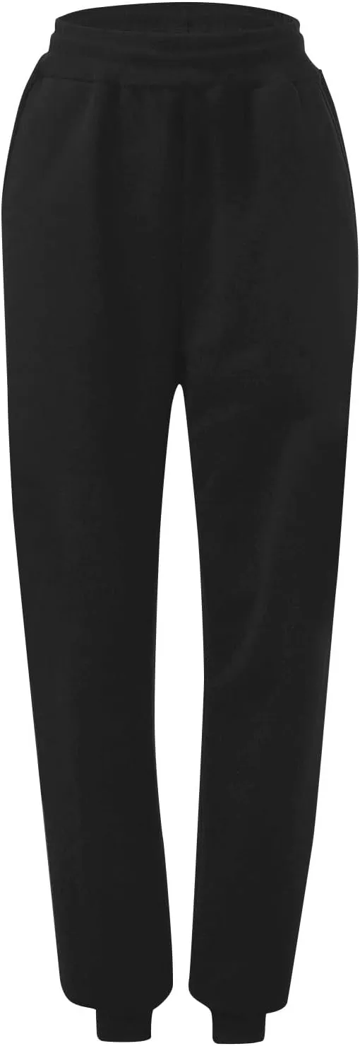 Womens High Waisted Sweatpants with Pockets 2024 Fall Y2k Jogger Pants Baggy Lounge Trousers Cinch Bottom Sweatpants