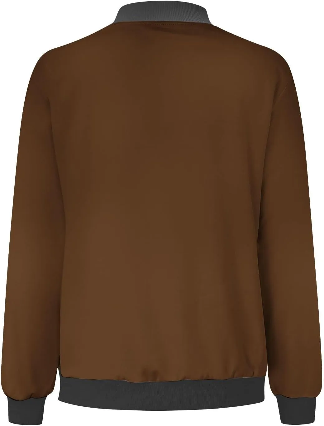 Womens Long Sleeve Lightweight Bomber Jacket Full Zip Up Casual Cropped Coat Fall Winter Fashion Solid Color Outerwear