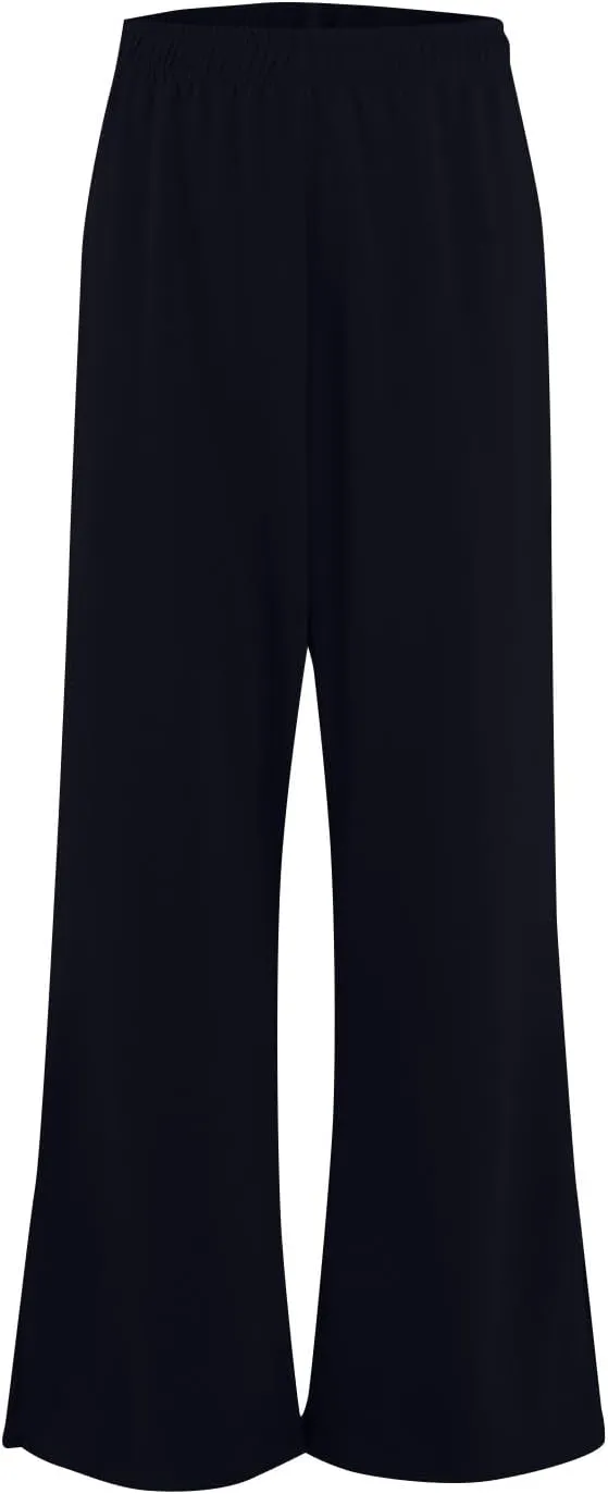Women's Pants Casual Elastic Waist Drawstring Sumemr Pants Trendy Straight Wide Leg High Waisted with Pockets Trousers