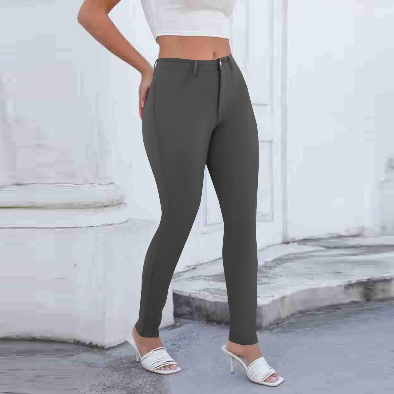 Women's Pants High Waisted Jeans Skinny Stretch Trendy Denim Pants with Pockets, S-2XL