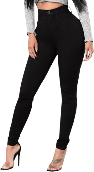 Women's Pants High Waisted Jeans Skinny Stretch Trendy Denim Pants with Pockets, S-2XL