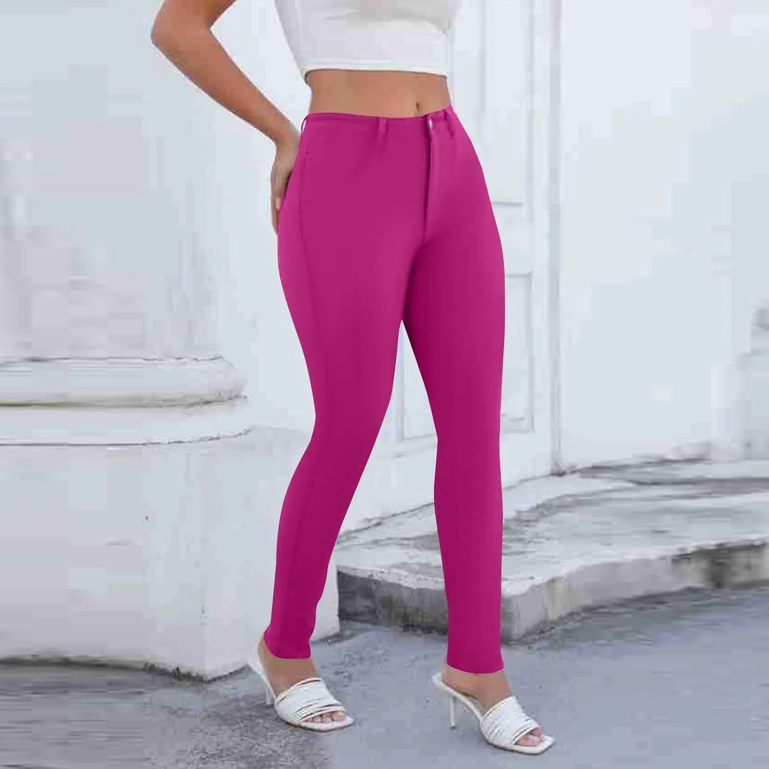 Women's Pants High Waisted Jeans Skinny Stretch Trendy Denim Pants with Pockets, S-2XL