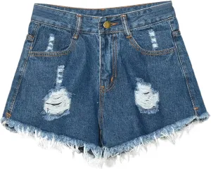 Womens Ripped Denim Short Casual Summer High Waisted Stretch Baggy Trendy Y2k Girl 2025 Raw Hem Jean Shorts Plus Size