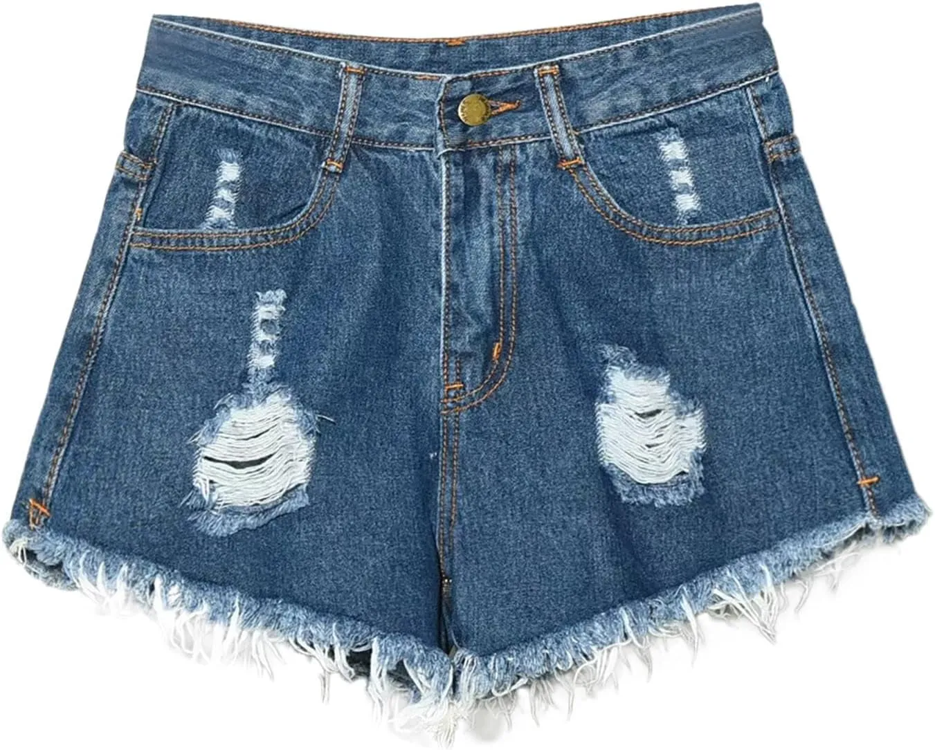 Womens Ripped Denim Short Casual Summer High Waisted Stretch Baggy Trendy Y2k Girl 2025 Raw Hem Jean Shorts Plus Size