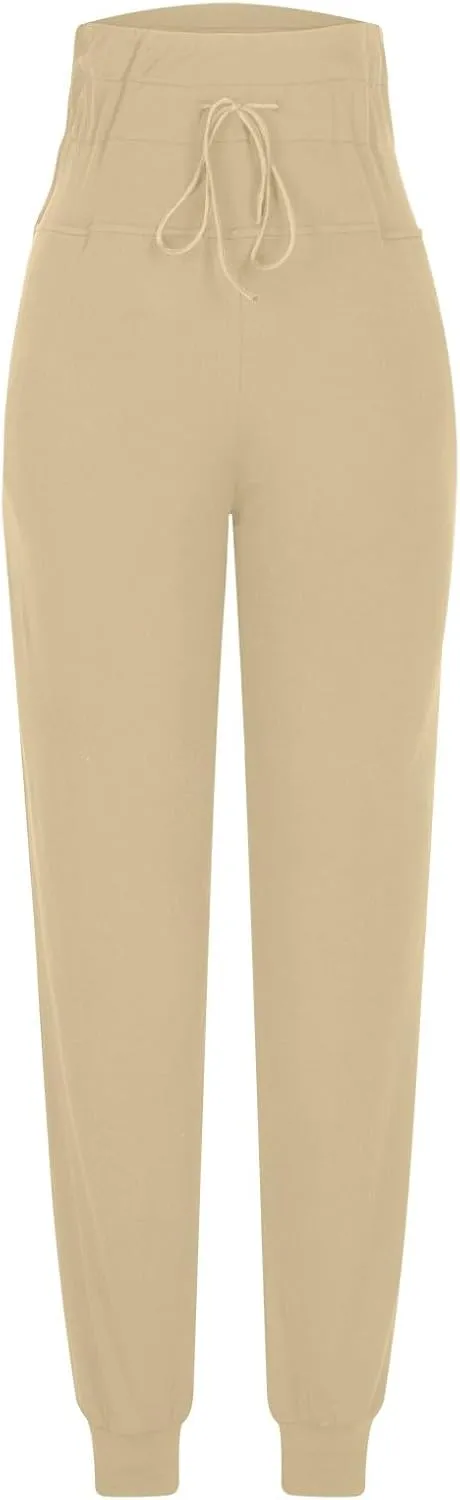 Women's Sherpa Fleece Lined Joggers Running Hiking Thermal Sweat Pants Winter Warm Gym Athletic Ski Lounge Trousers