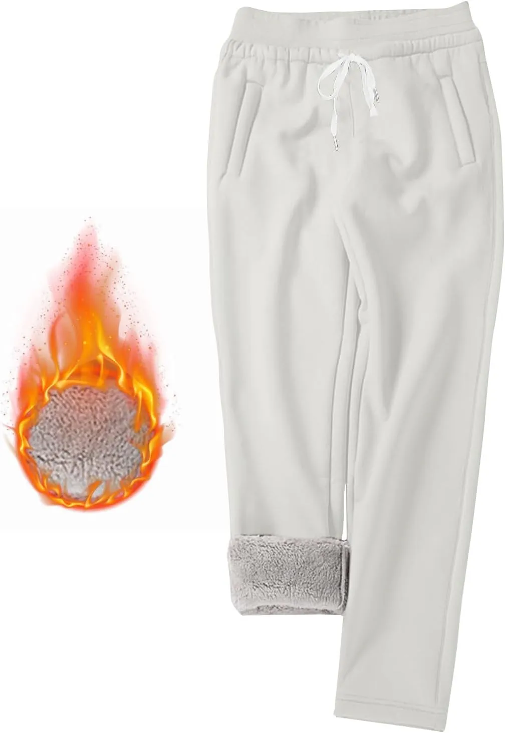 Womens Sherpa Fleece Lined Sweatpants Winter Thermal Oudoor Jogger Pants Warm Lounge Athletic Active Running Trousers