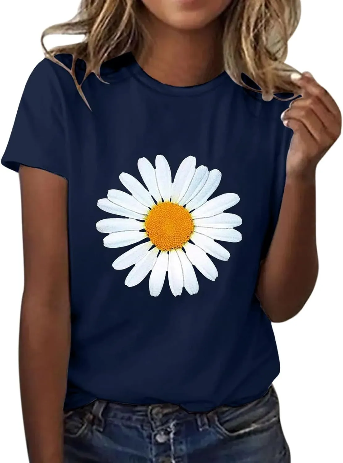 Womens Short Sleeve Blouse Tops Crew Neck Tunic Butterfly Print Cute Tops 2024 Summer Graphic Tee Daily Casual Shirt