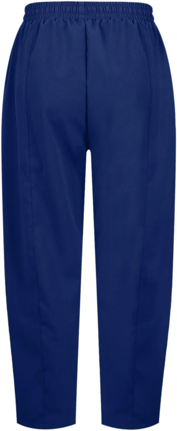 Women's Summer High Waisted Baggy Pants Casual Ankle Length Trouser Slacks with Pockets