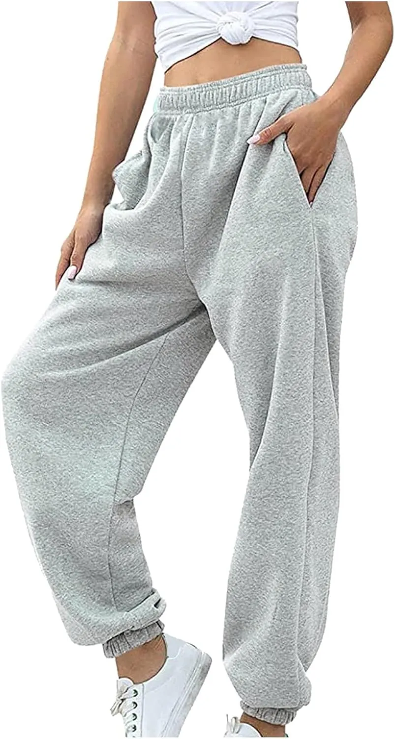 Womens Sweatpants 2024,High Waisted Baggy Sweatpants Joggers Sport Active Workout Jogger Pants with Pockets Trousers