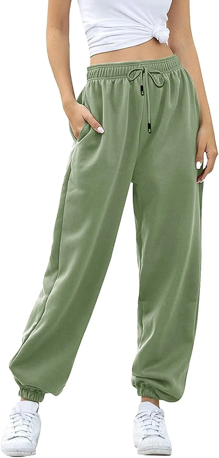Womens Sweatpants 2024,High Waisted Baggy Sweatpants Joggers Sport Active Workout Jogger Pants with Pockets Trousers
