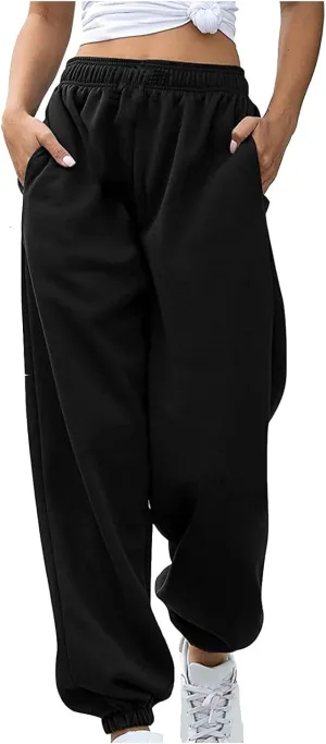 Womens Sweatpants 2024,High Waisted Baggy Sweatpants Joggers Sport Active Workout Jogger Pants with Pockets Trousers