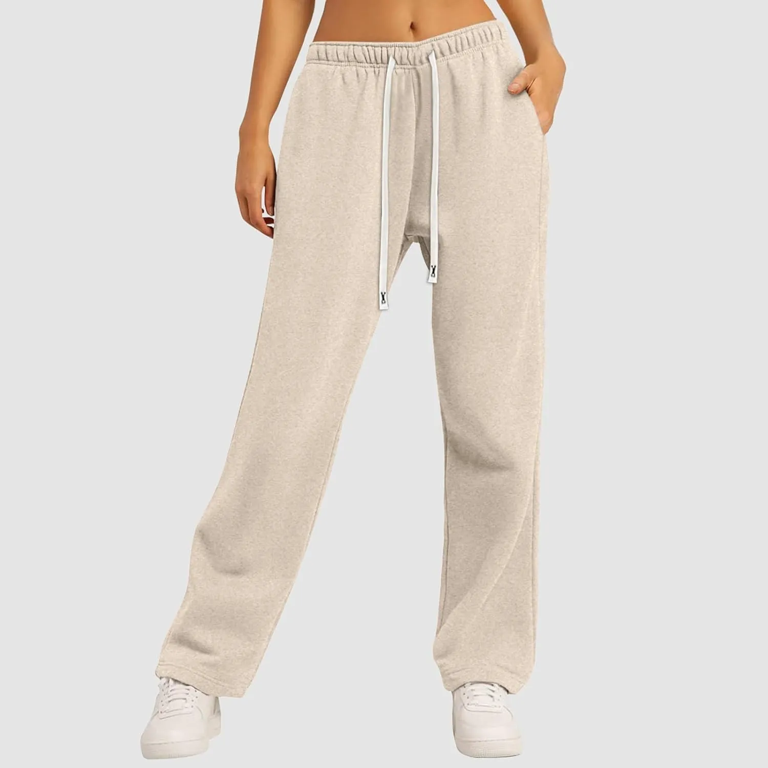 Womens Wide Leg Sweatpants Sweat Pants for Womens High Waisted Baggy Sweatpants Casual Drawstring Workout Pants with Pockets