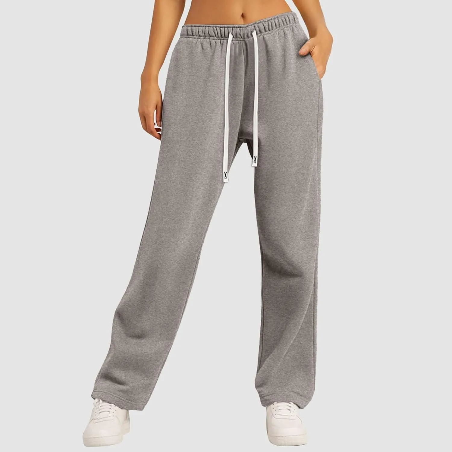 Womens Wide Leg Sweatpants Sweat Pants for Womens High Waisted Baggy Sweatpants Casual Drawstring Workout Pants with Pockets