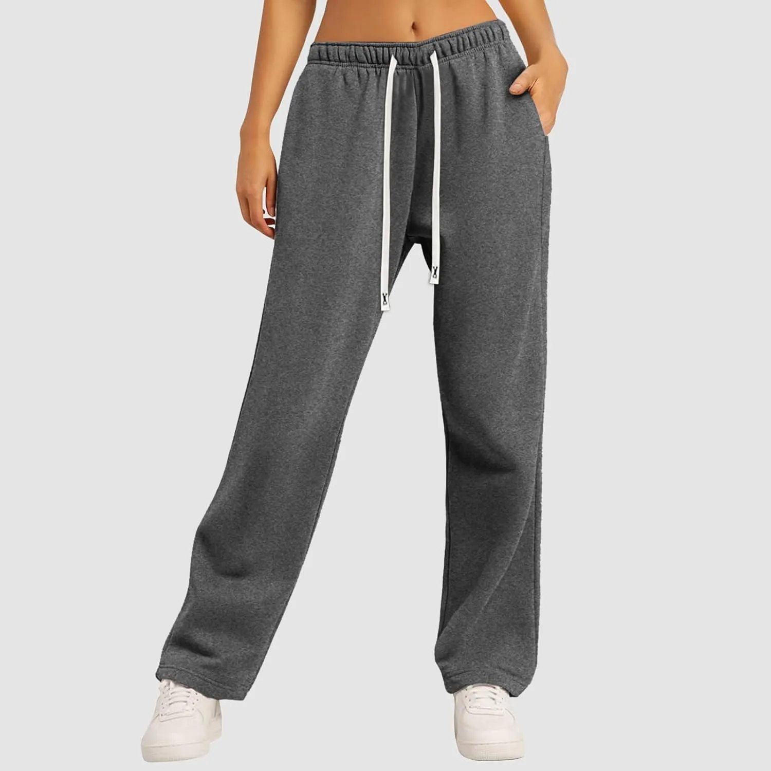 Womens Wide Leg Sweatpants Sweat Pants for Womens High Waisted Baggy Sweatpants Casual Drawstring Workout Pants with Pockets